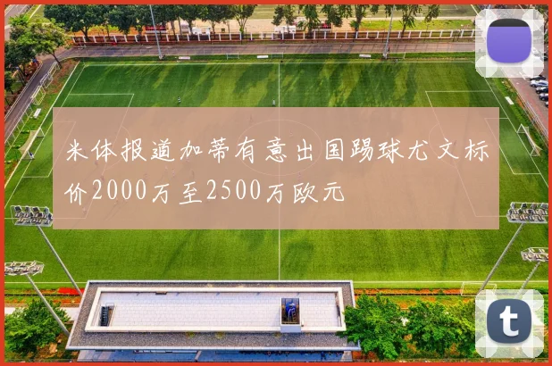 米体报道加蒂有意出国踢球尤文标价2000万至2500万欧元